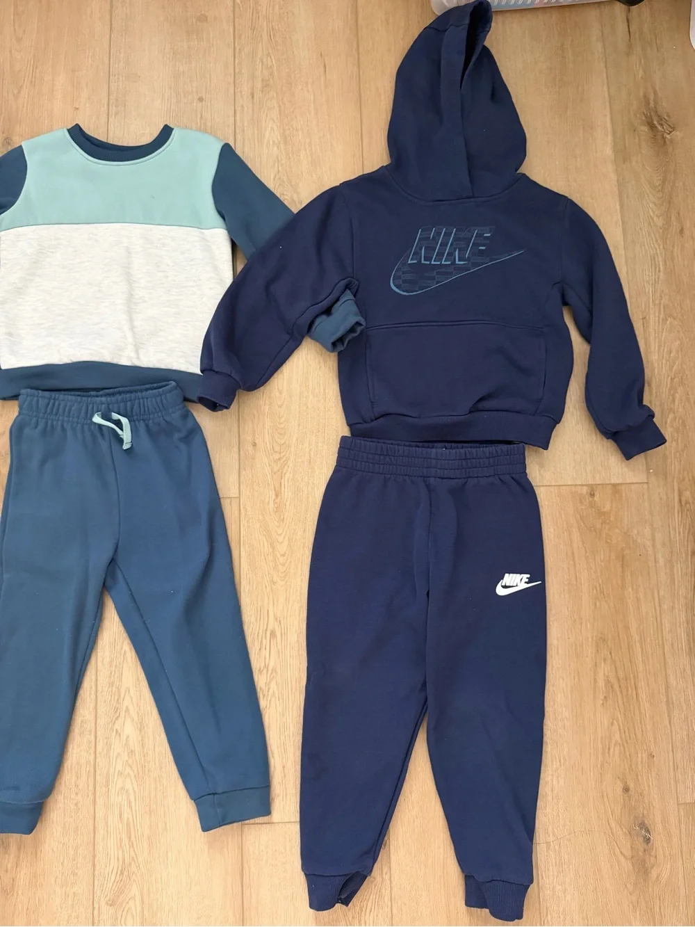 4T Boys 3 Blue Matching Sets Colorblock Kids Sweatshirt and Joggers Set